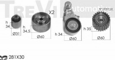 TREVI AUTOMOTIVE kd1454 -  Комплект ремня ГРМ